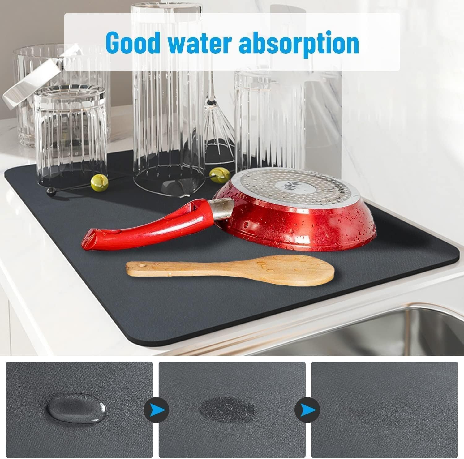Quick-Dry Water Absorbent Dish Drying Mat for Kitchen | 🔥BUY 1 & GET 1 FREE🔥
